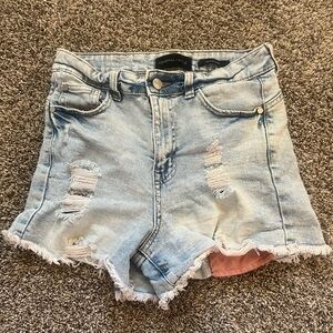 Kendall & Kylie Blue Distressed Jean Shorts